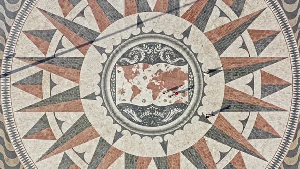 Drone Footage of a Tourists Within the Antique Square alt