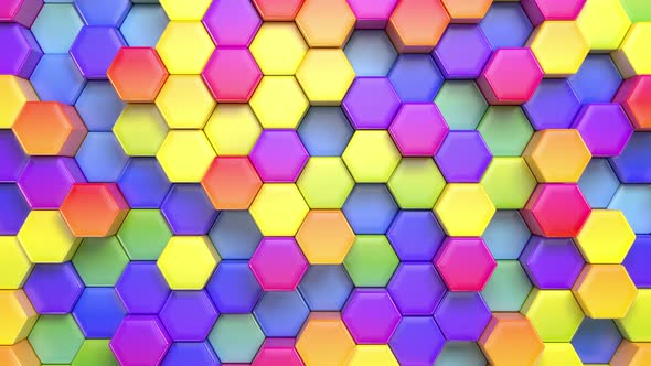 Abstract Hexagonal Multicolored Background