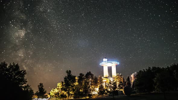 The modern observatory observes the stars, time-lapse alt