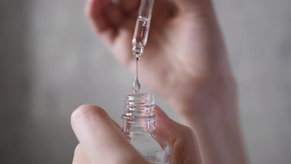Bio Cosmetics  Serum is Pipetted in Slow Motion