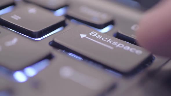 Pressing backspace key on a laptop alt