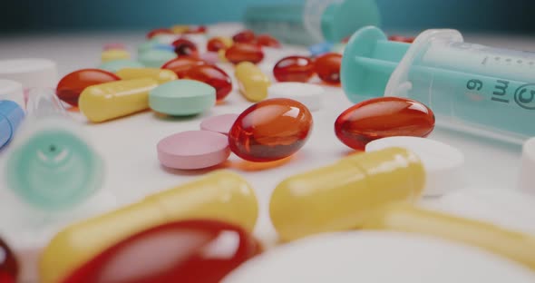 Pills Spread on Tabletop alt