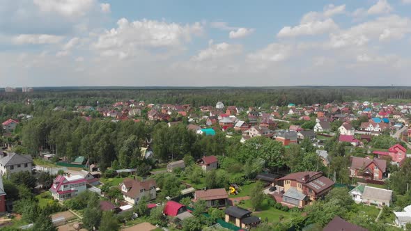 Moscow Region Village in Russia, Top View