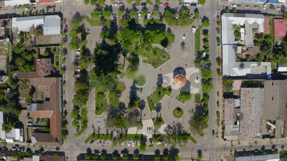 Drone Shot Cenital San Javier region del Maule near of Talca and Curico Santiago Chile alt