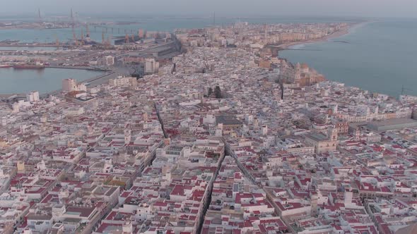 Aerial view of the city of Cadiz alt