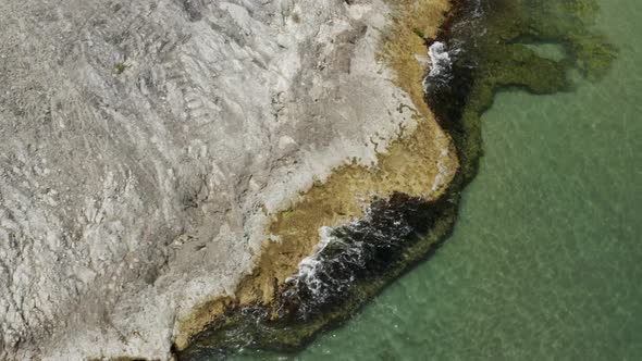 Clean Sea Waves And Rocks Aerial View 7