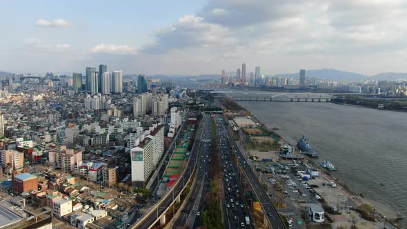 Seoul Mapo Gu Han River City Building Road Traffic