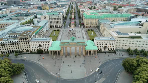 Aerial View of Brandenburg Gate (Brandenburger Tor) in Berlin, Germany, Europe alt
