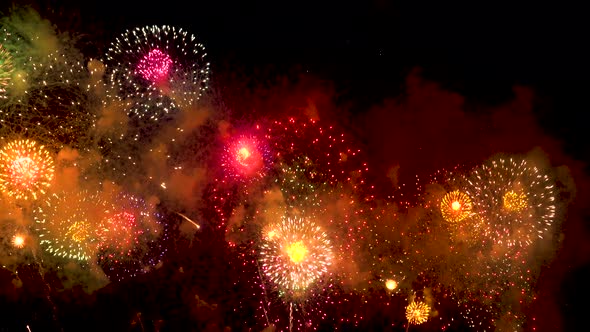 Beautiful sparkling firework display in celebration night