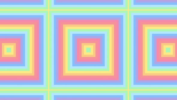 Abstract geometric mosaic with rainbow stripes in seamless loop animated pattern alt