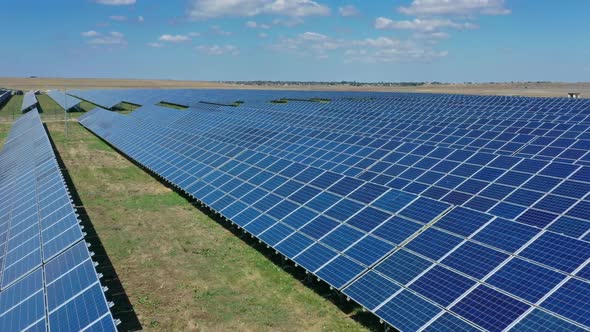 Fly Over Many Panels of Solar Cells, Stock Footage | VideoHive