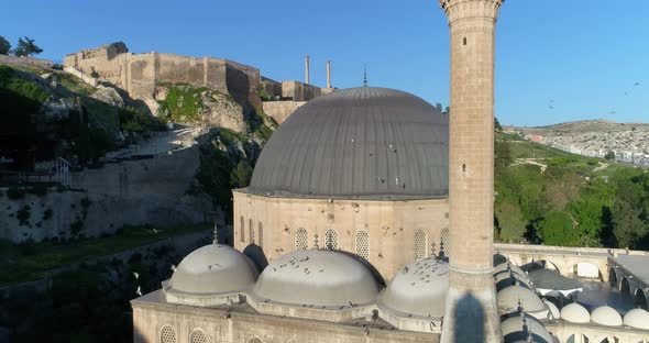 Old City Walls And Mosque Aerial View