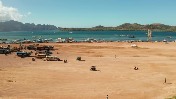 Coron Town Aerial View. Philippines, Palawan, Busuanga alt