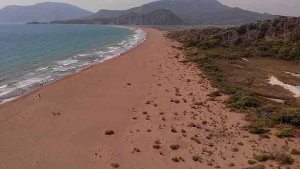 Aerial View of Istuzu Beach Spawning Site of Red Data Book Relict Loggerhead Turtles Caretta Caretta alt