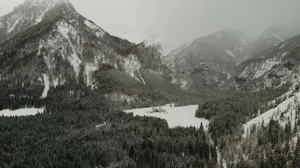 Beautiful view on an Lake with Mountains in Schiederweiher in Upper Austria Drone Video alt