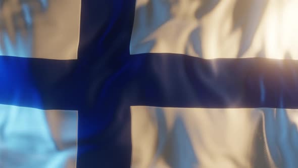 Finland Flag with Edge Bump