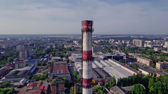 Silhouette of Heating Plant and Pipe alt