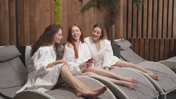 Women with Smartphone in Spa Center