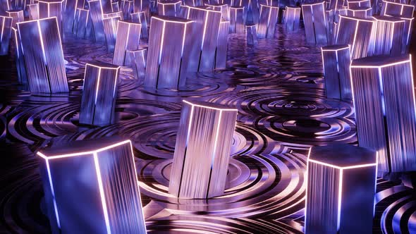 Floating Pillars in Neon Color alt