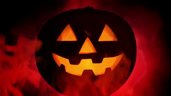 Halloween Pumpkin In Red Fire alt