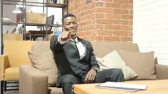 Black Businessman Pointing At Camera alt