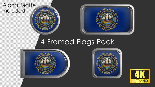 New Hampshire State Flag Framed alt