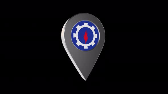 3d Animation Map Navigation Pointer With Flag of Suez (Egypt) With Alpha Channel - 4K alt