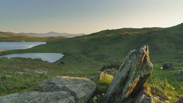 Lake Baikal. Olkhon Island, Hujir Village, Shamanka Rock. Timelaps alt