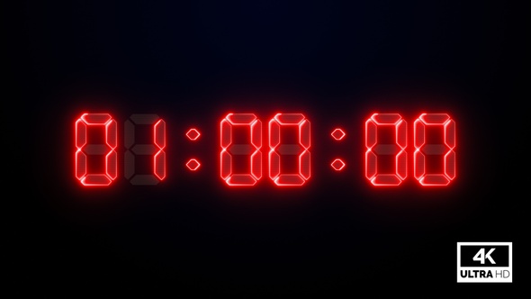 One Minute Neon Digital Negative Countdown 60 Second V3 alt