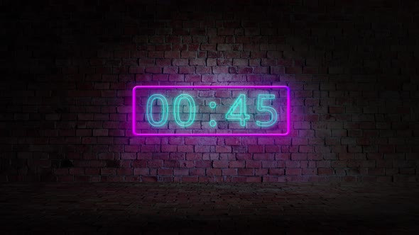 1 minute Neon Countdown