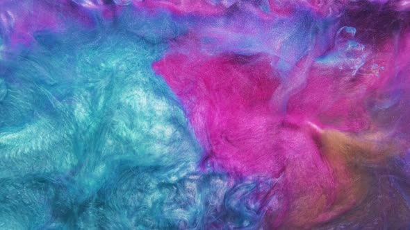 Color Explosion Pink Blue Paint Splash in Water alt