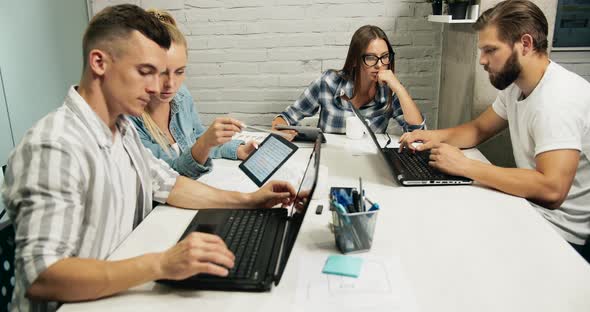 Workplace in Loft Office Laptops