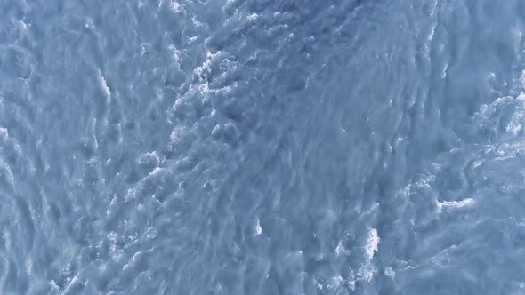 Flowing Water From Above Drone Footage