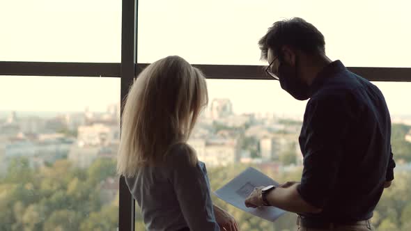 Coworkers Brainstorm In Corporate Online. Collaboration Colleagues In Office Business Project. alt