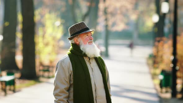Perfect Autumn Morning Charismatic Old Man Have a alt