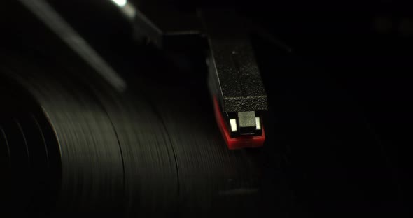 Cinema Background of Vinyl Turntable Record Player Needle