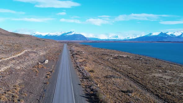 Patagonia landscape. Famous town of El Calafate at Patagonia Argentina alt