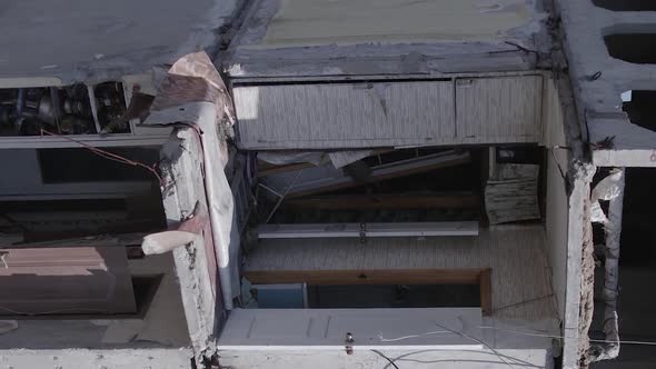 Vertical Video of a Bombed House in Borodyanka Ukraine alt
