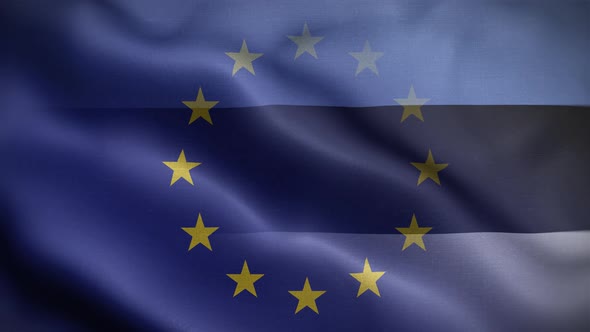 EU Estonia Flag Loop Background 4K