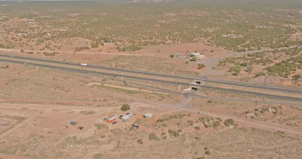 Highway Road in the New Mexico Desert Southwestern USA alt