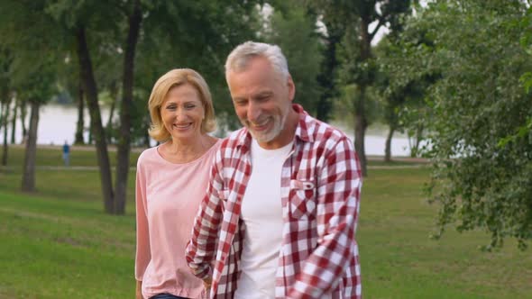 Joy of Old Age, Happy Old Man and Woman Smiling After Visiting Dentist, Slow-Mo alt