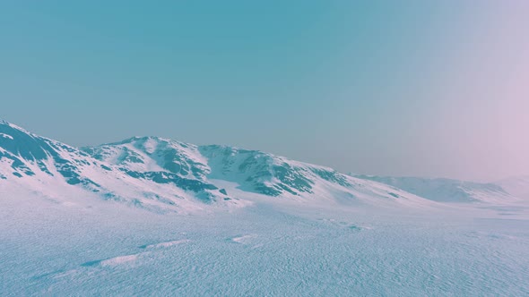 Snowed Mountains in Alaska with Fog alt