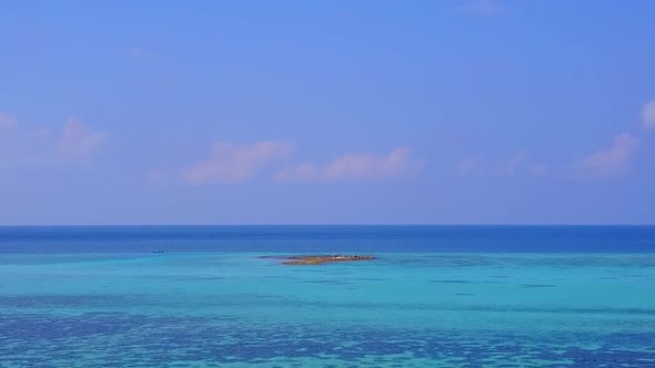 Drone abstract of exotic tourist beach by lagoon with sand background alt