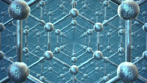Loopable graphene structure Rows of carbon atoms. Honeycombs Science technology alt