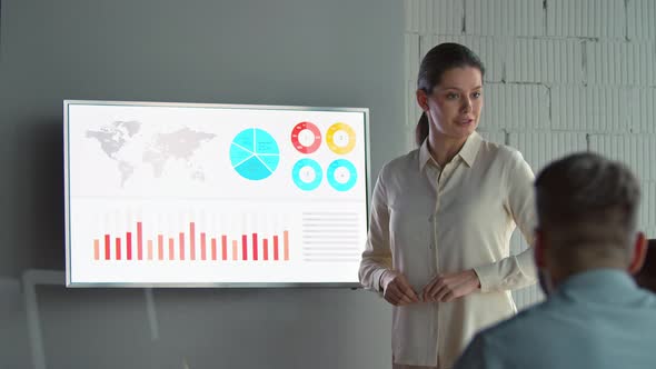 Young businesswoman lead group of business financial team in strategic meeting presentation alt