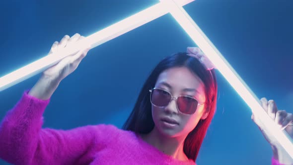 Cyberpunk Beauty Color Light People Pink Neon Girl alt