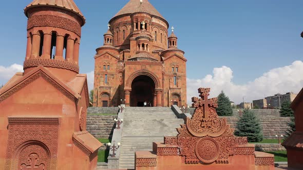  Aerial shot Saint John the Baptist Church, Armenia.  alt