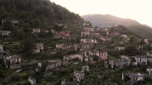 Aerial View Around Abandoned Town