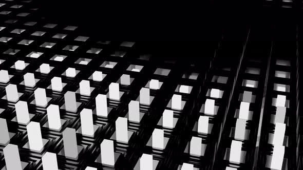 Up and Down Wave Like Motion of Rectangular Pillars with White Lights alt