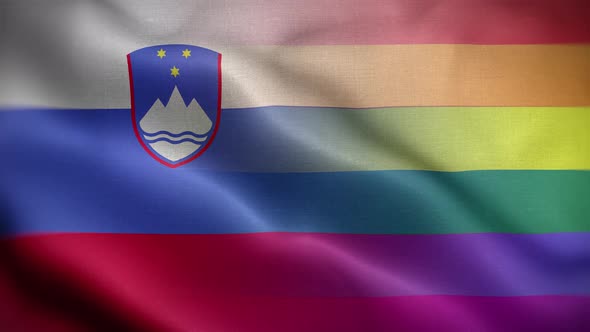 LGBT Slovenia Flag Loop Background 4K
